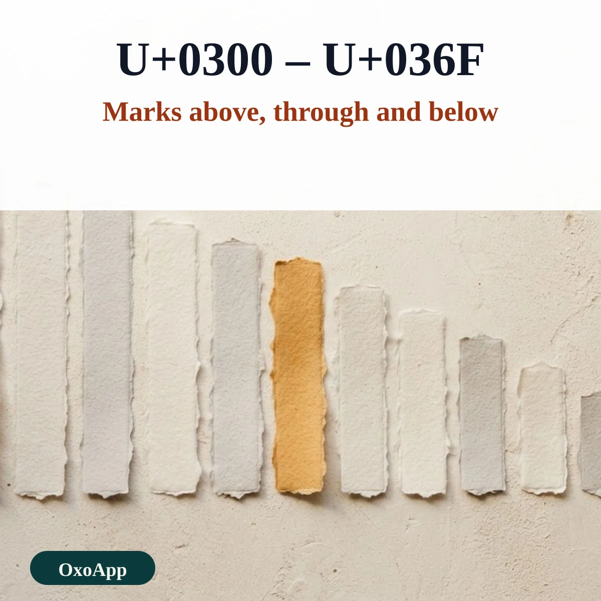 The combining diacritical marks block U+0300 to U+036F used for glitch text