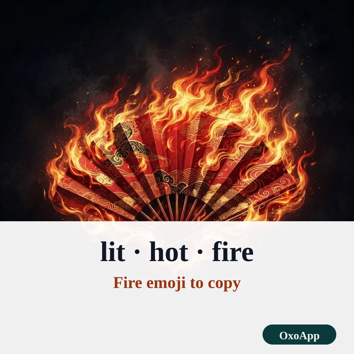 Fire emoji to copy: flame, heart on fire, sparkler and volcano