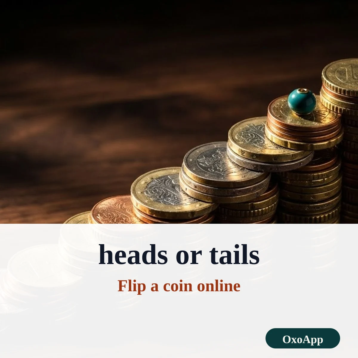 Flip a coin online: heads or tails with counts and percentages