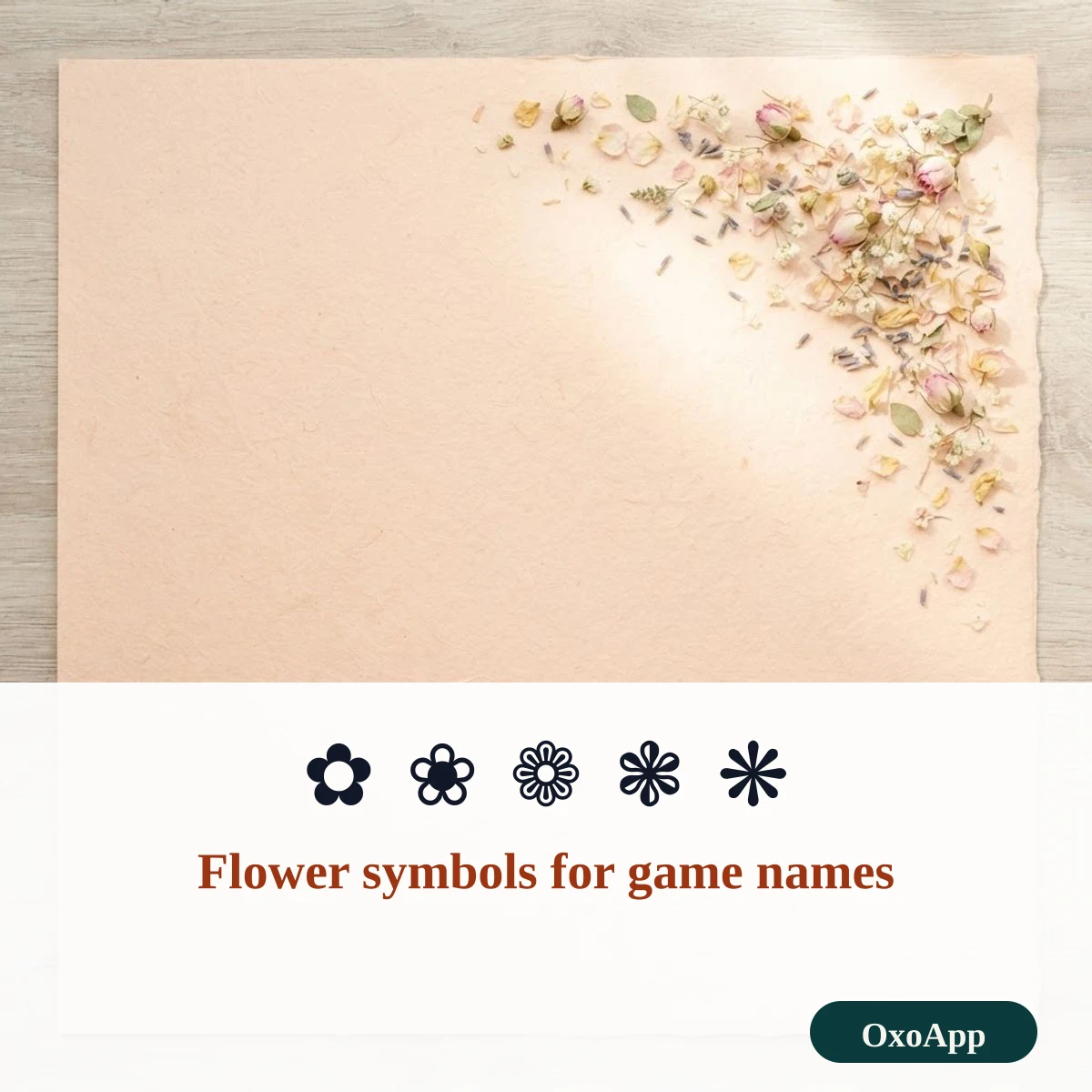 Text flower symbols that are common in game names