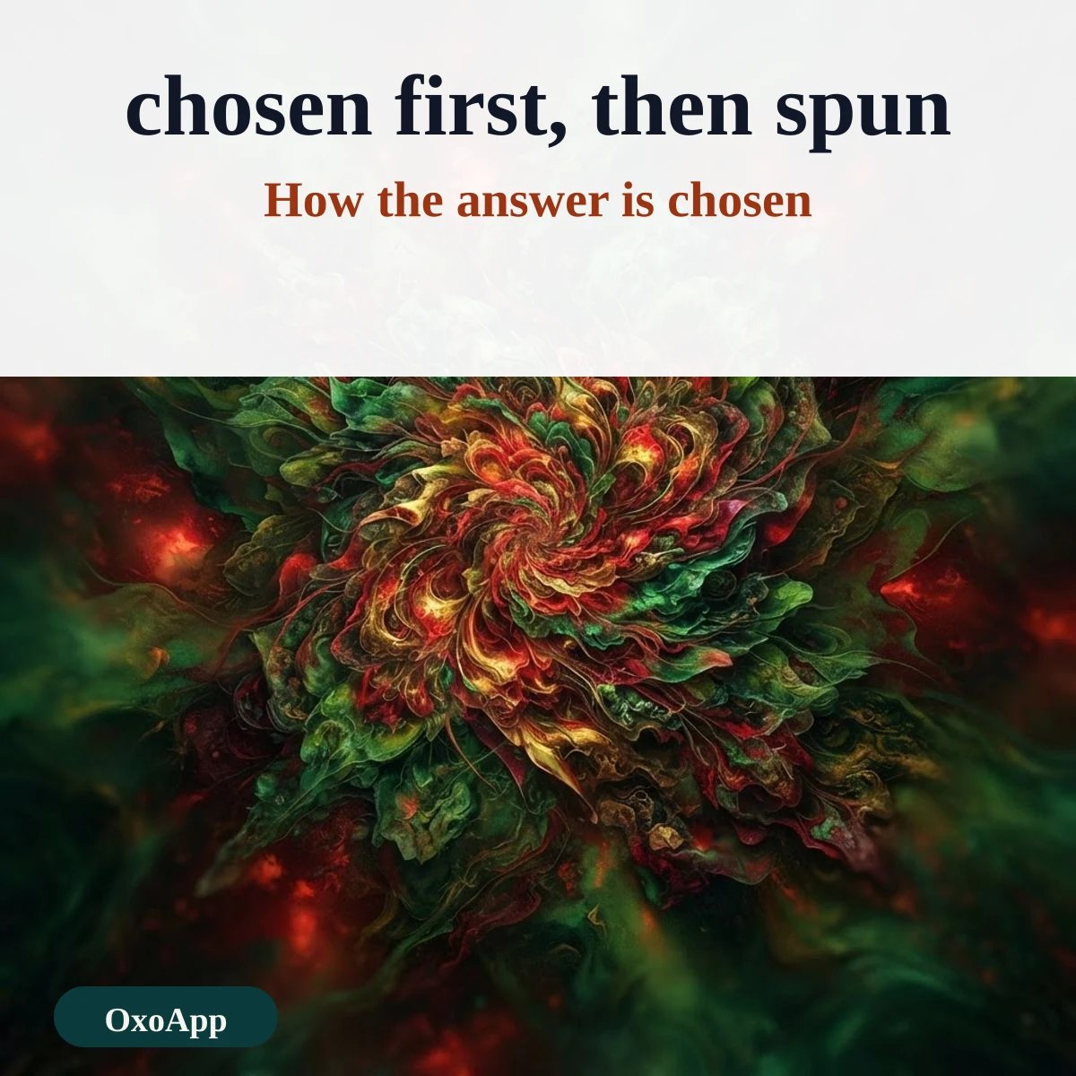 The yes or no answer is chosen first and the wheel then spins to it