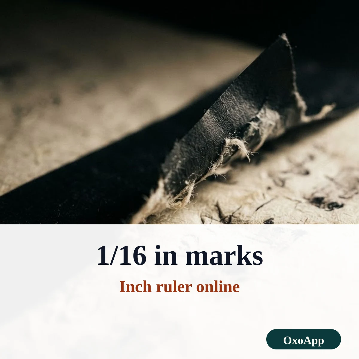Inch ruler online marked in sixteenths of an inch