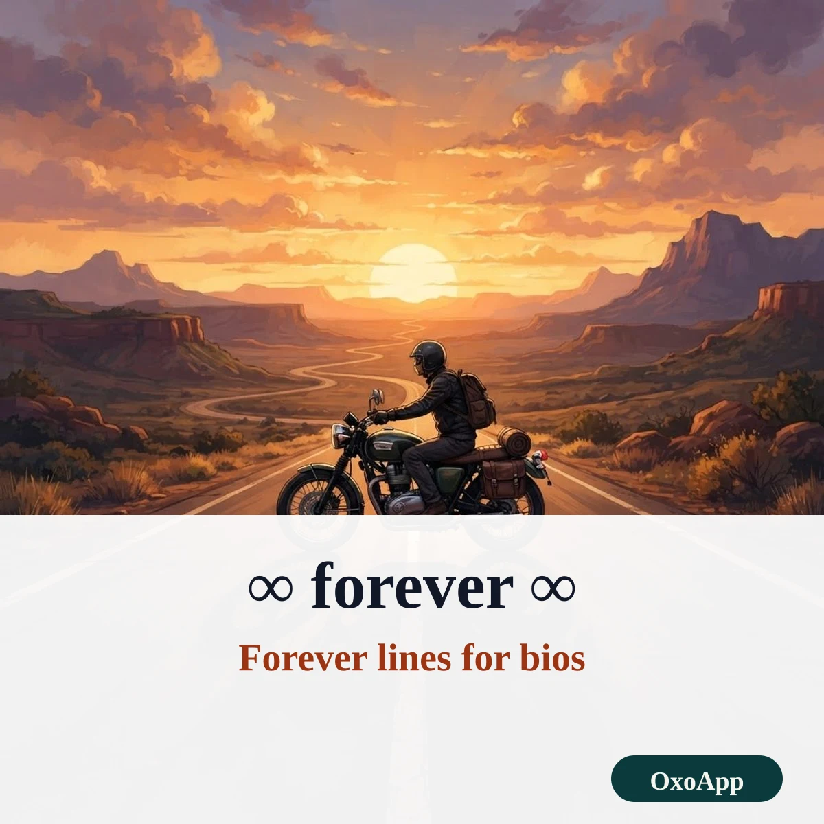 Infinity used as a forever sign in a bio