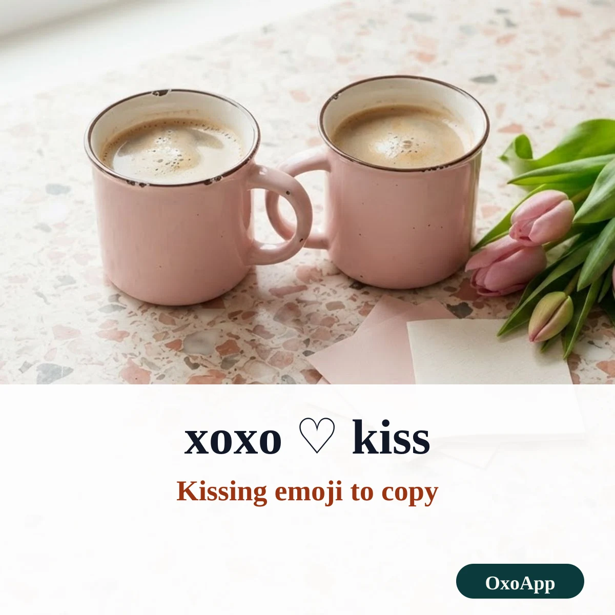 Kissing emoji to copy: face blowing a kiss, kissing faces and the kiss mark