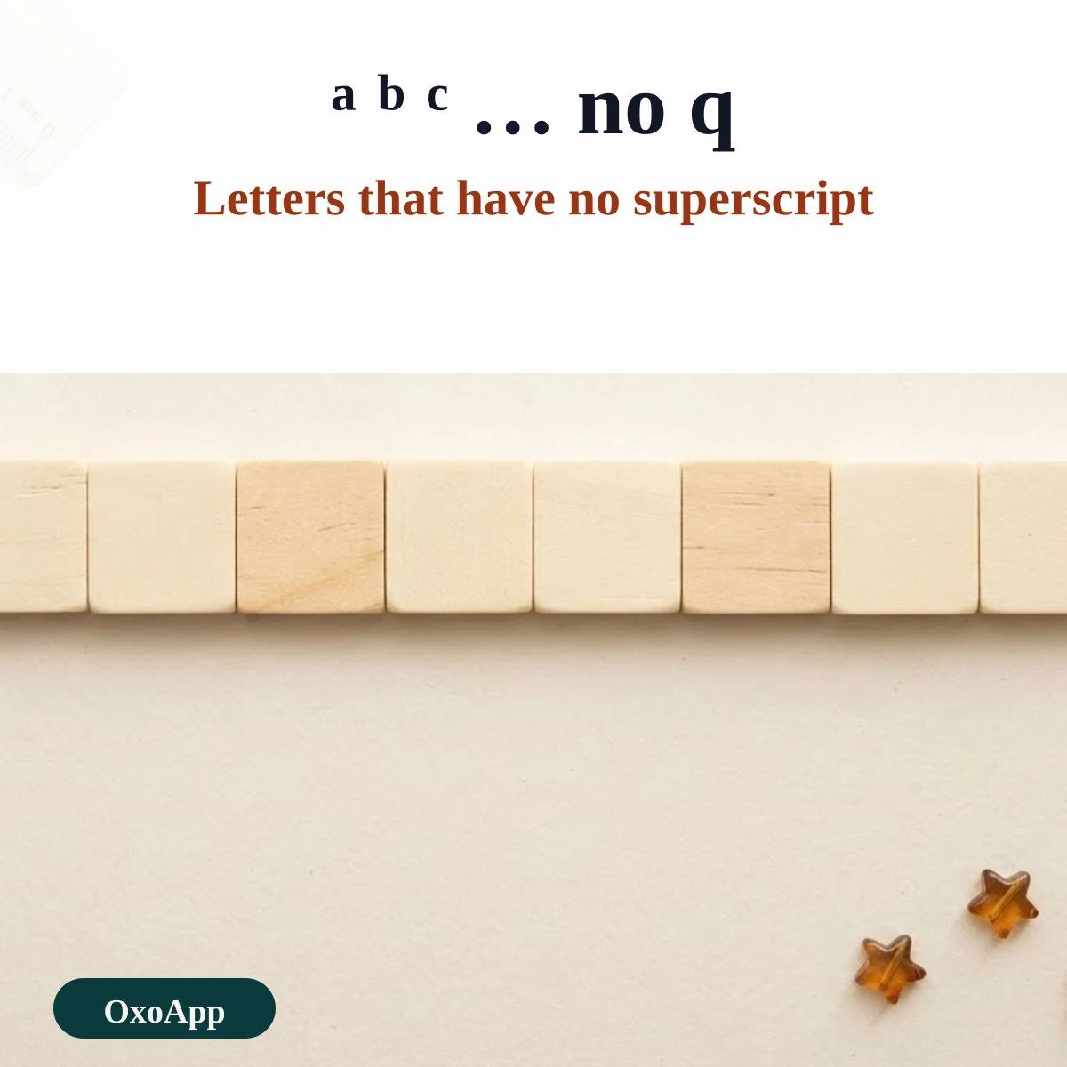 Which letters have a Unicode superscript and which, like q, do not