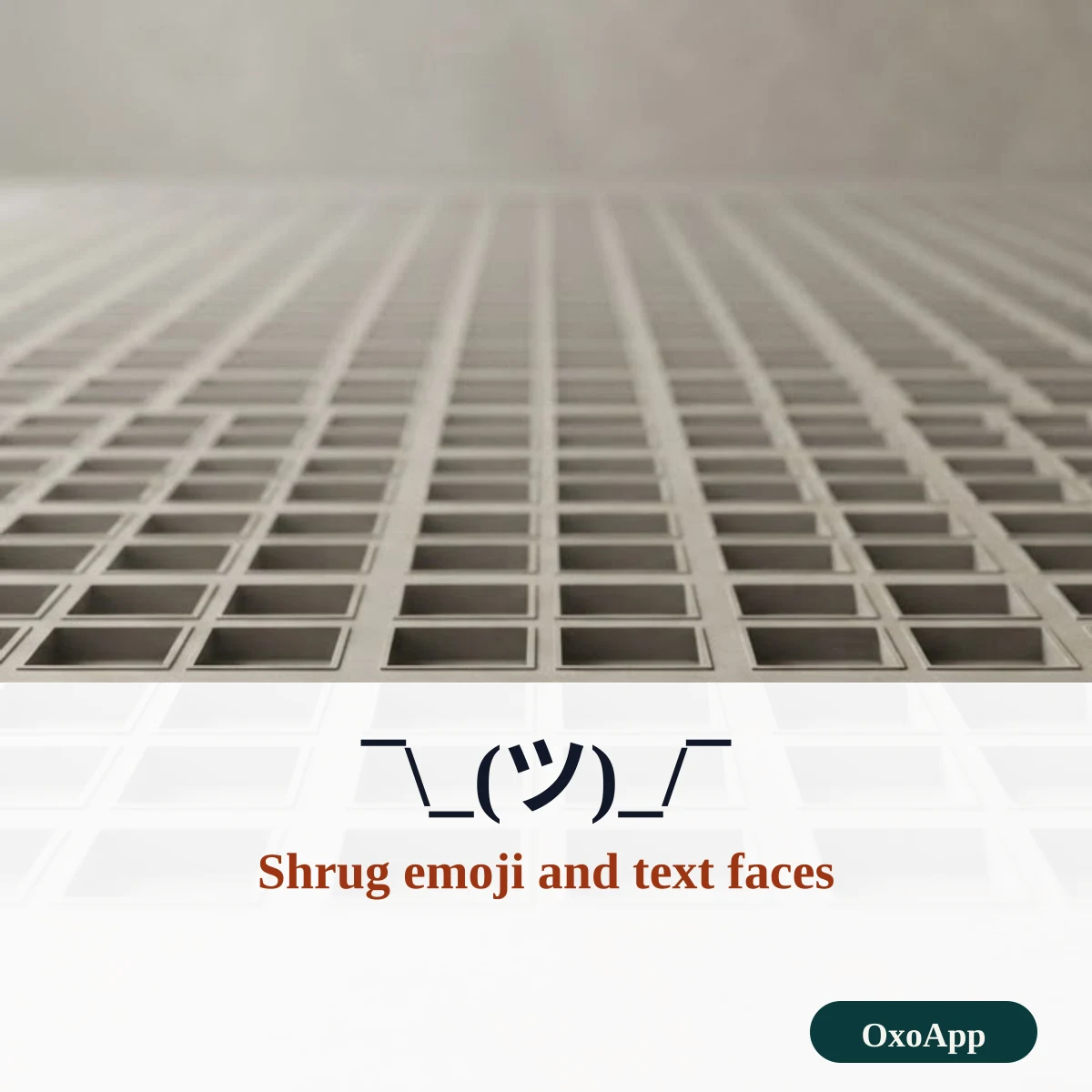The text shrug and Lenny face to copy, with the shrug emoji