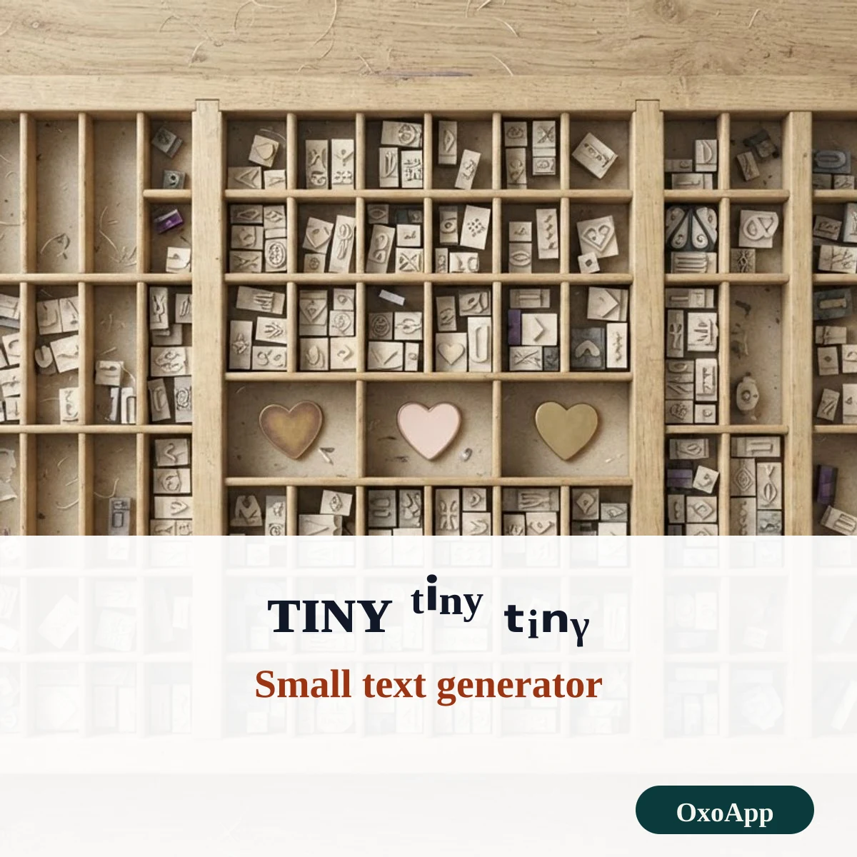 Small text generator showing small caps, superscript and subscript text