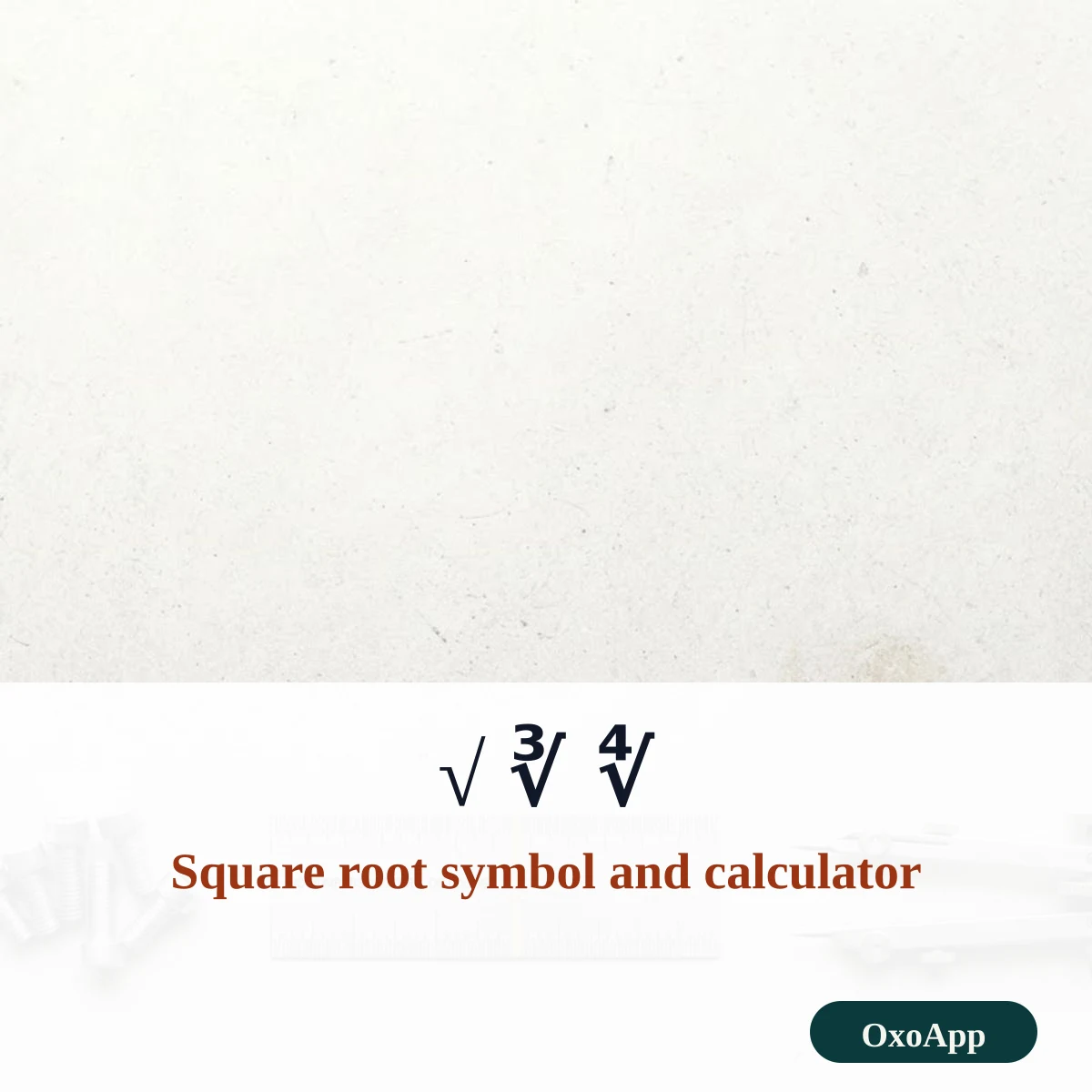 Square root, cube root and fourth root signs with a roots calculator