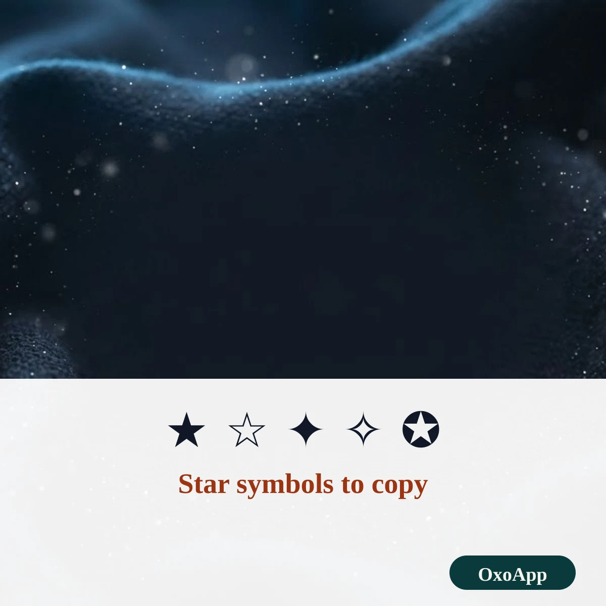 Star symbols to copy: solid, outline and pointed stars