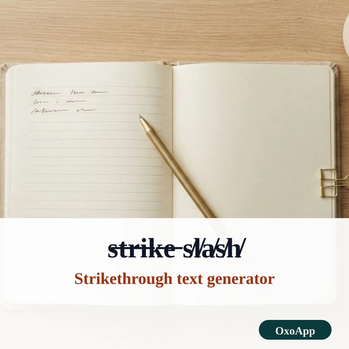 Strikethrough text generator showing struck and slashed letters