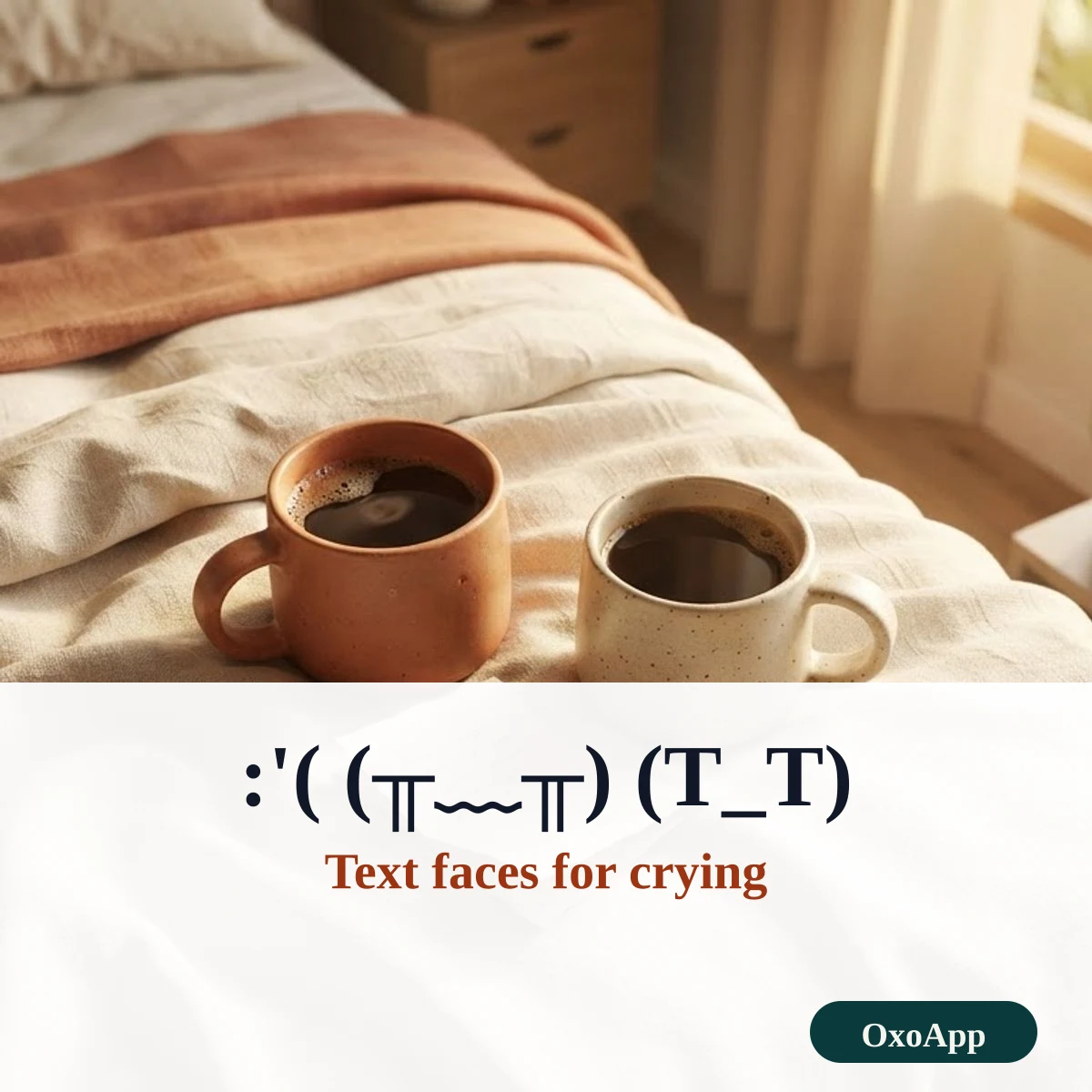 Text crying faces and kaomoji