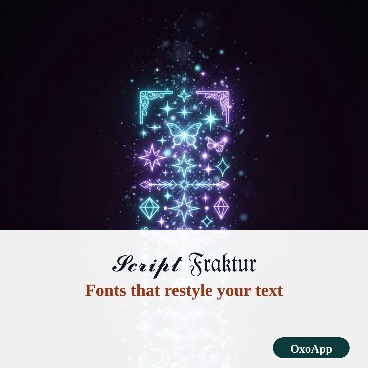 Text fonts that restyle your words: script and fraktur letters made from Unicode characters