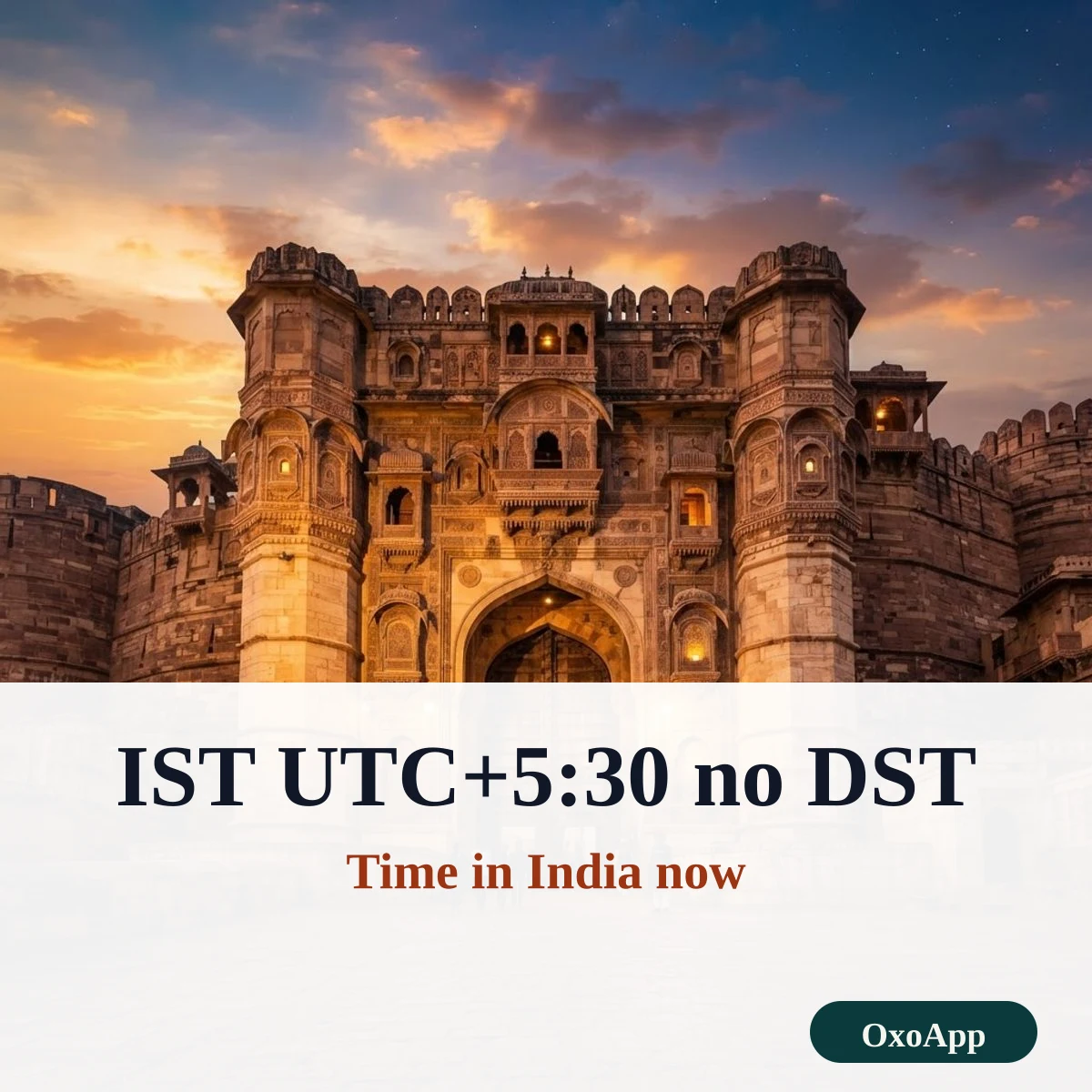 Time in India now: a live IST clock, UTC+5:30, with no daylight saving